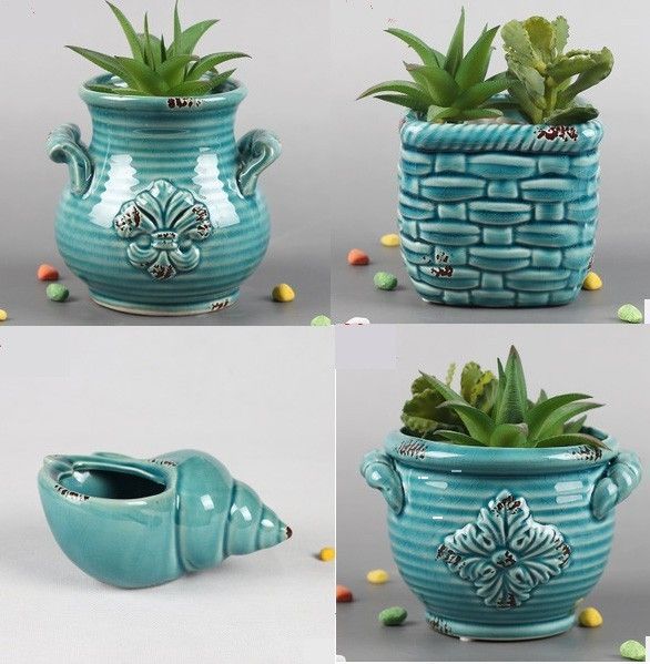 Multicolor Printed Polished Decorative Ceramic Planter
