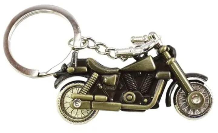 Polished Brass Royal Enfield Bike Keychain