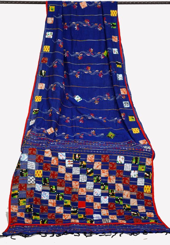 HBKS-001 Handloom Baul Work Kantha Stitch Saree