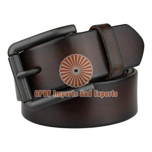 Plain Mens Leather Belt, Buckle Material : Metal