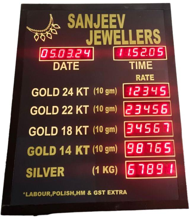 18inch X 18inch Jewellery Rate Display Board