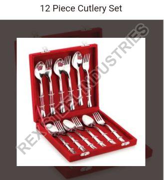Silver Stainless Steel 12 Piece Cutlery Set, for Household