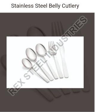 Stainless Steel Belly Design Cutlery Set, for Household, Color : Sliver