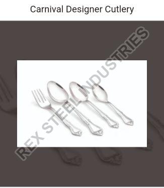 Stainless Steel Carnival Design Cutlery Set, Color : Silver