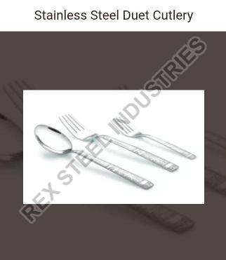 Silver Stainless Steel Duet Design Cutlery Set