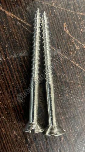 Silver Round 4 mm Mild Steel Wood Screw, for Fittings Use, Size : 3.5 Inch