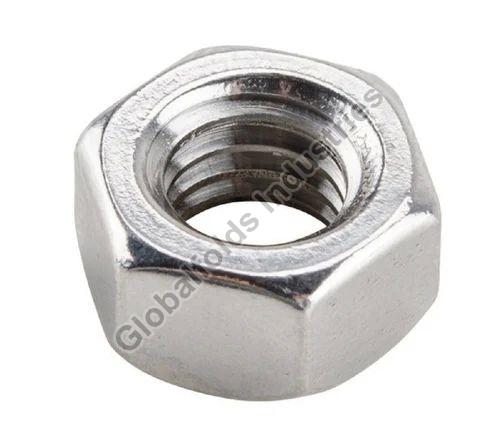 Silver Globalfolds Mild Steel Hexagonal Nut, for Fitting Use, Size : 2.5 Inch