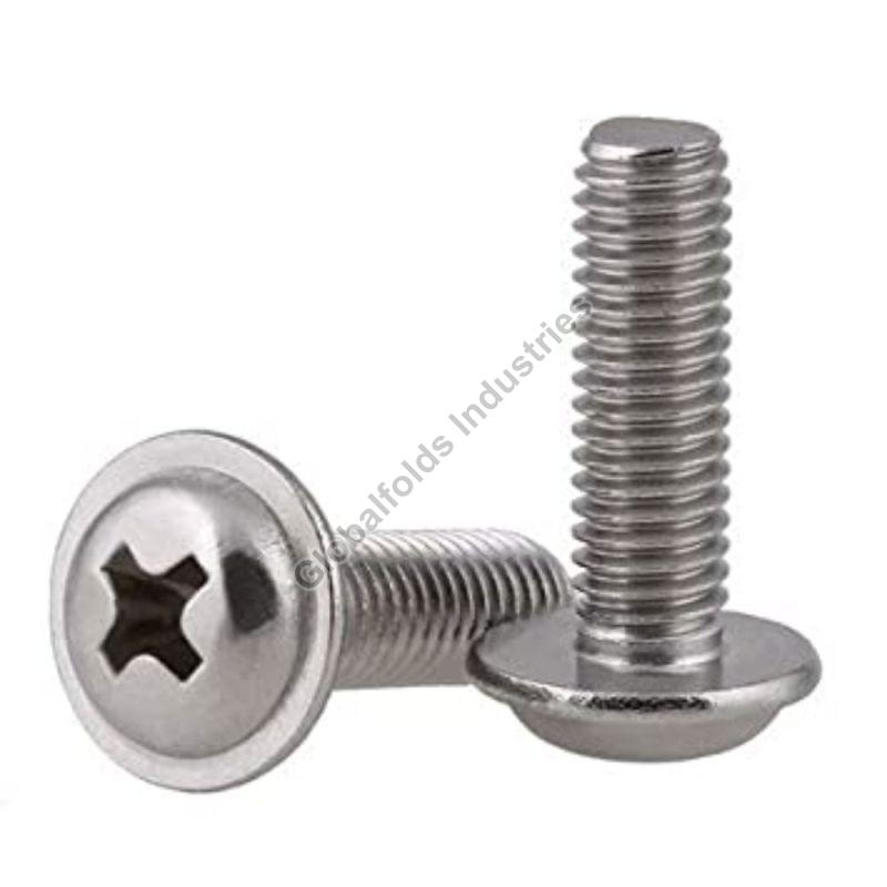 Silver Stainless Steel Washer Head Screw, for Industrial