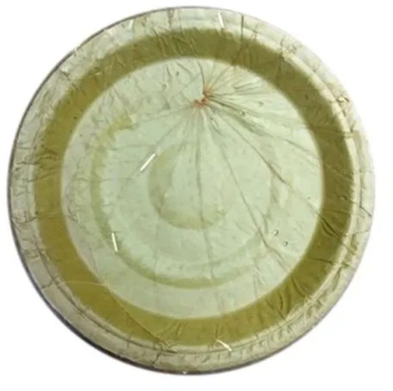 Round Disposable Green Sal Leaf Plate, for Serving Food, Size : 12inch