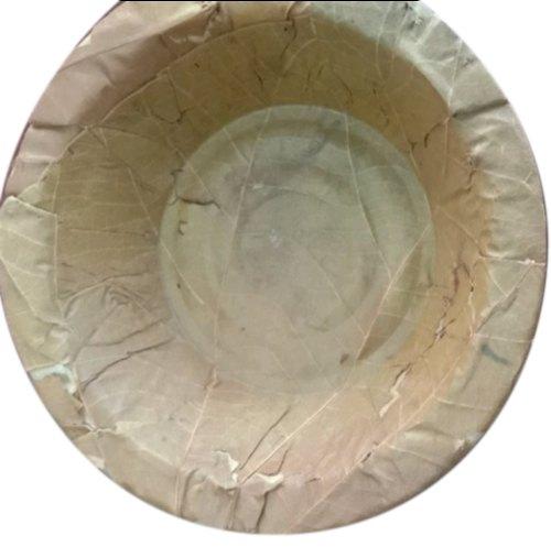 Brown Natural Round Sal Leaf Bowl, for Serving Food, Size : 6 Inch