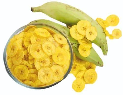 Yellow Salt Free Banana Chips, for Human Consumption, Packaging Type : Plastic Packet