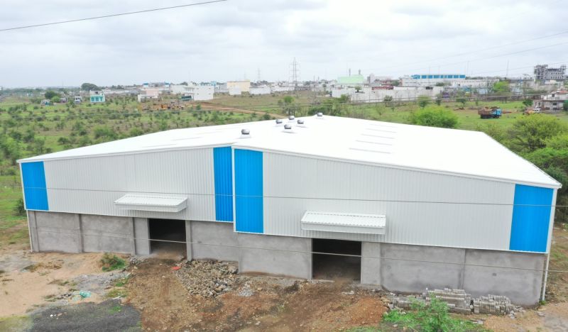 Color Coated Metal Dal Mill Storage Shed, for Weather Protection, Feature : Corrosion Resistant, Durable