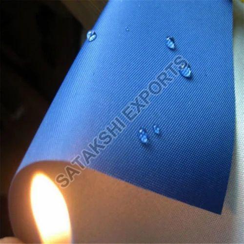 Blue Plain Polyester Fire Retardant Fabric, for Garments, Jacket Coat Making, Occasion : Party Wear