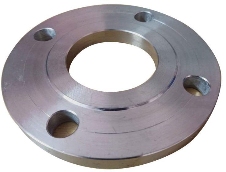Silver Polished Mild Steel Flange, for Industrial, Shape : Round