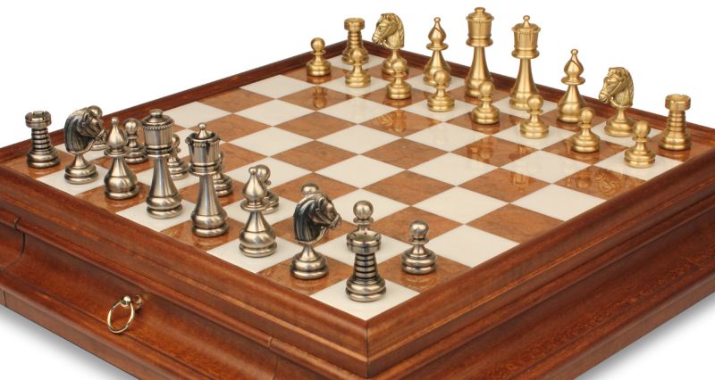 Brass Chess Set with Briefcase