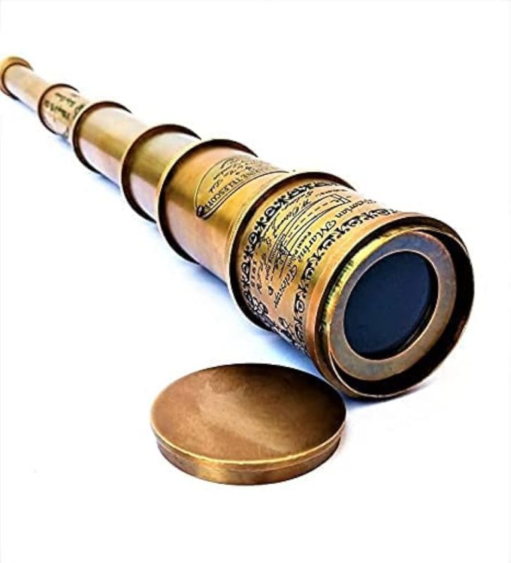 Golden Polished Brass Marine Telescope, for Far View Capture