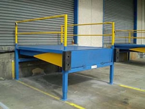 Blue Polished Steel Automatic Dock Leveler, For Industrial