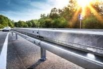 Polished metal beam crash barriers for Highway, Road
