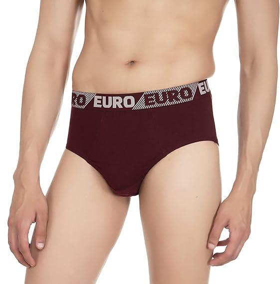 Rupa Euro Men's 100% Cotton Outer Elastic Briefs Solid Design Innerwear