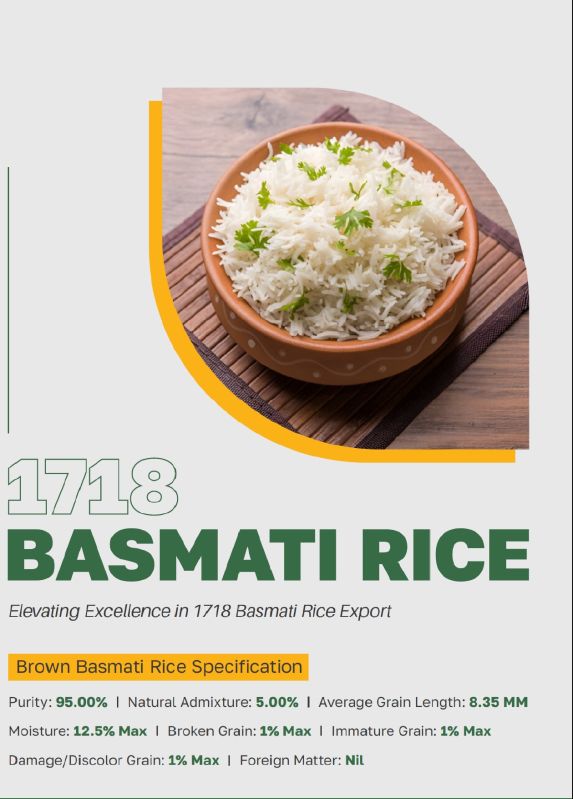 Hard Common 1718 Brown Basmati Rice, Style : Parboiled