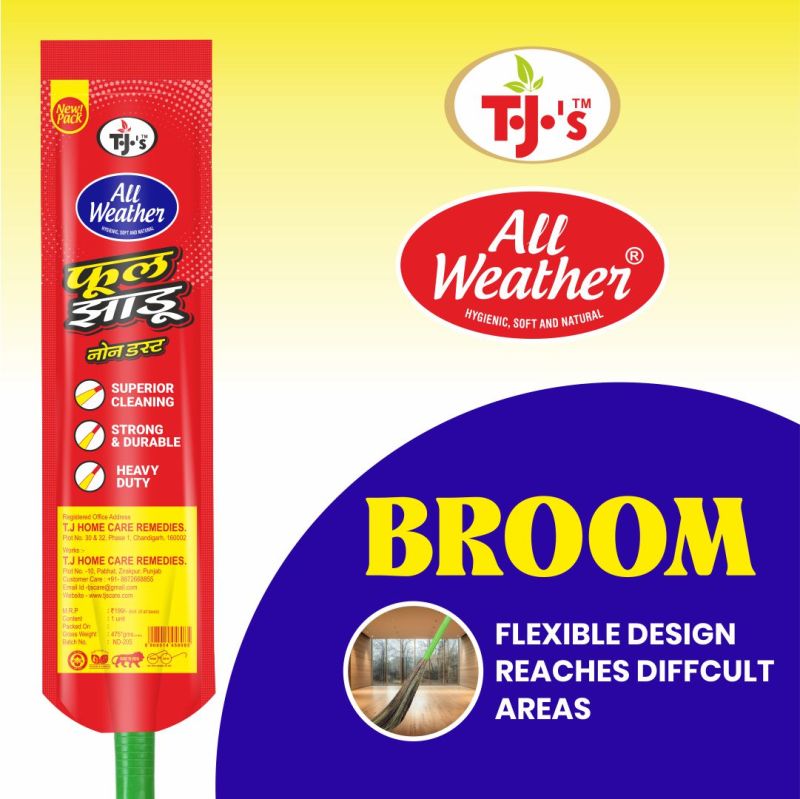 Green Plain Grass Floor Broom, for Cleaning, Feature : Flexible, Long Lasting, Reliable