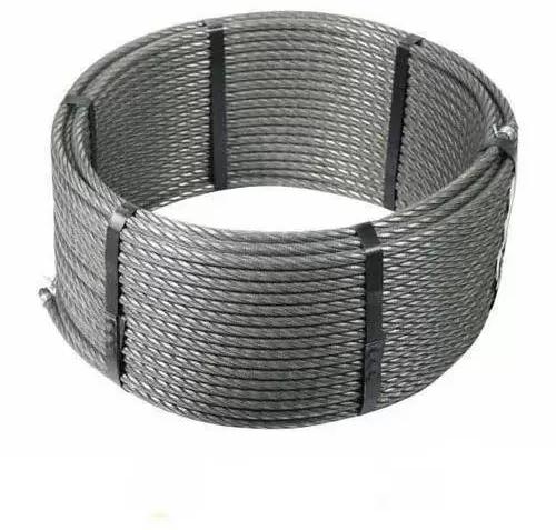 Silver Plain Low Carbon Steel 8mm Wire Rope, Packaging Type : Carton Box