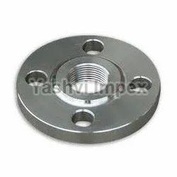 Silver Stainless Threaded Flange, Shape : Round