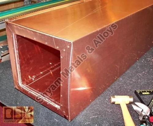 Brown Polished Copper Square Pipes, for Construction, Length : 6 Meter