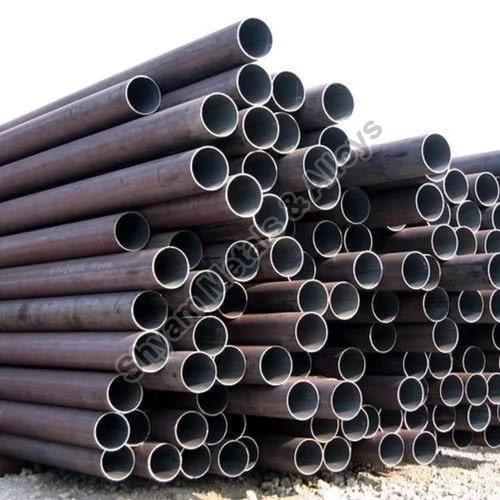Grey Round Polished Mild Steel Seamless Pipes, for Construction, Certification : ISI Certified