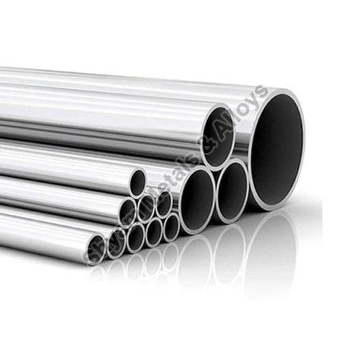 Grey Round Polished Stainless Steel Seamless Pipes, for Industrial, Length : 5-6 Mtr