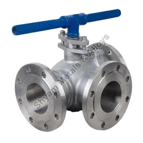 Grey Stainless Steel Three Way Plug Valve, for Industrial, Size : Standard
