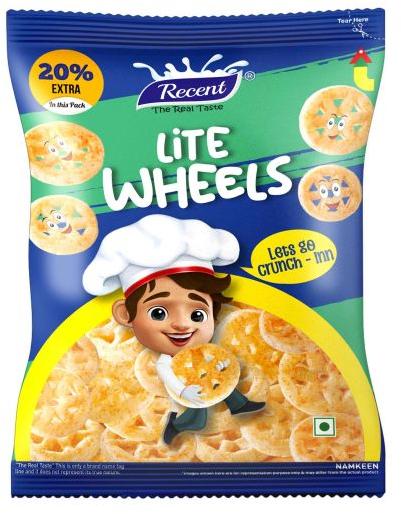 Yellow Recent 45gm Lite Wheels, for Snacks, Style : Sealing