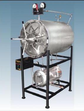 Silver Medium Pressure Polished Horizontal Autoclave, for Laboratory Use, Packaging Type : Carton Box
