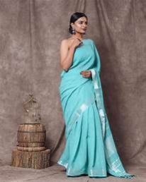 Plain Linen Saree