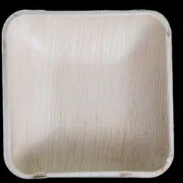 Creamy Plain Square Areca Leaf Plate, for Serving Food, Packaging Type : Plastic Packet