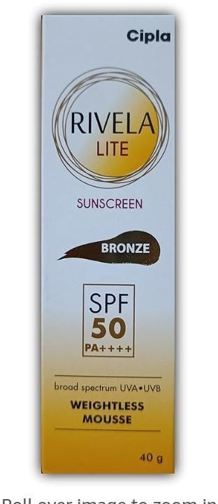 White Cipla Paste Rivela Lite Sunscreen Bronze, for Personal, Size : 40 gm