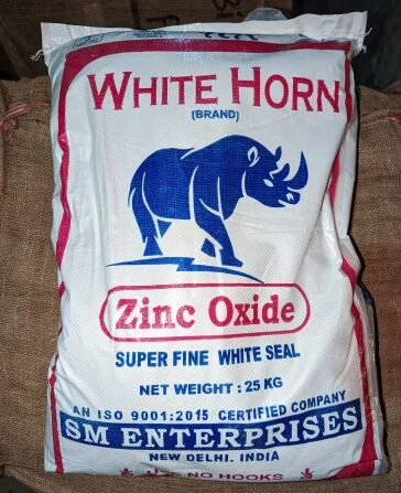 White Horn Brand Zinc Oxide Powder, Packaging Size : 25 Kg