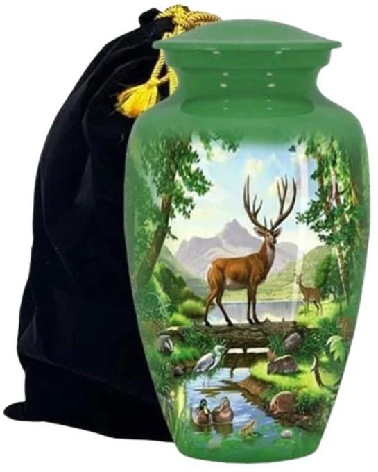 Green Animal Design Marble Cremation Urn