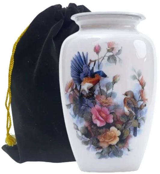 Handcrafted Adult Cremation Urn With Velvet Bag