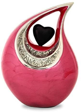 Pink Handcrafted Teardrop Cremation Urn, for Human Ashes, Style : Modern