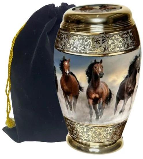 Wild Horses Cremation Urns with Velvet Bag