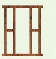 Wooden Door Frame With Both Side Window