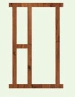 Wooden Door Frame With Left Side Window