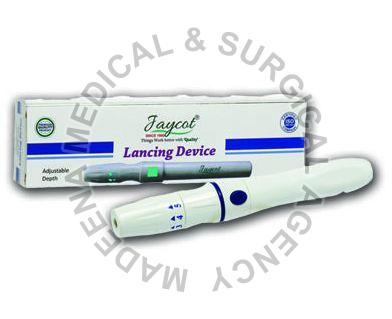 White Jaycot Automatic Plastic Blood Lancing Device, for Clinical, Style : Portable