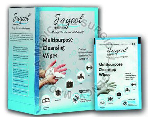 White Jaycot Cotton Plain Multi Purpose Cleansing Wipes, Packaging Type : Paper Box