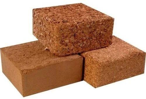 Brown Solid Coco Peat Block, for Agriculture Use, Shape : Square