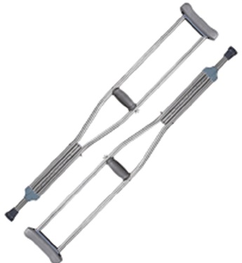 VCOR Healthcare Plain Coated Metal Auxiliary Crutch, for Hospital Use, Personal Use, Size : Universal