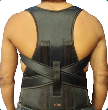 Black VCOR Healthcare Cotton Posture Corrector Brace, for Reduce Back Pain