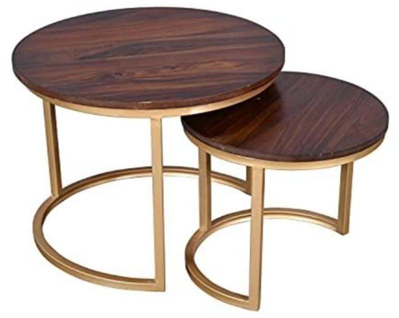 Mat gold Buraq Round 5-10 Kg Plain Coated Iron Nesting Table Set, for Restaurant, Hotel