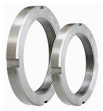 Silver Round Stainless Steel KM Lock Nut, for Industrial Use